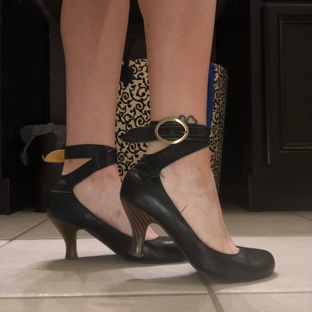 Jeffrey Campbell black pumps ankle strap